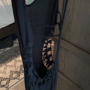 Sexy maxi with cut out lace insert sides